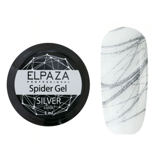 Гель-краска Паутинка №5 Silver серебро 5 мл Elpaza