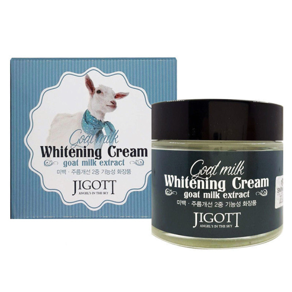 Отбеливающий крем с экстрактом козьего молока Goat Milk Whitening Cream 70мл Jigott
