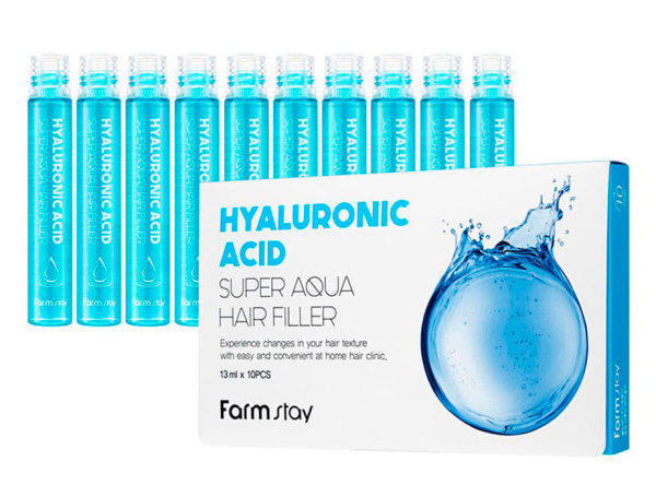Филлеры для волос, набор 13мл*10шт Hyaluronic Acid Super Aqua Hair Filler Farmstay