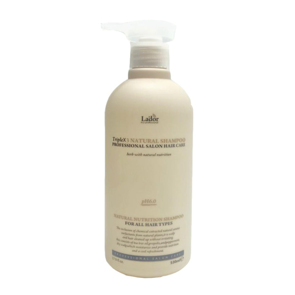 Бессульфатный шампунь Шампунь с эфирными маслами Triplex Natural Shampoo 530мл Lador